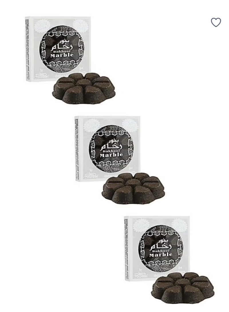Nabeel 3 Pcs Nabeel Bakhoor Marble 30 GMS Luxury Arabic Incense with Deep Oudh Aroma for a Royal Home Ambience - Image 1